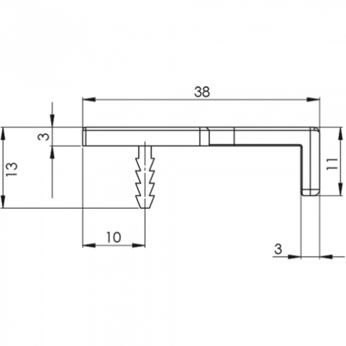 MB-Griffleiste TRIM, Aluminium chrom, L= 795mm, B=38 mm, H=13 mm