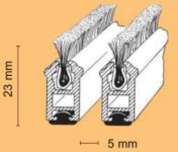 Streifenbürstenmatte Profi, 23mm, pressblank, nach Maß, (schwerentflammbar)