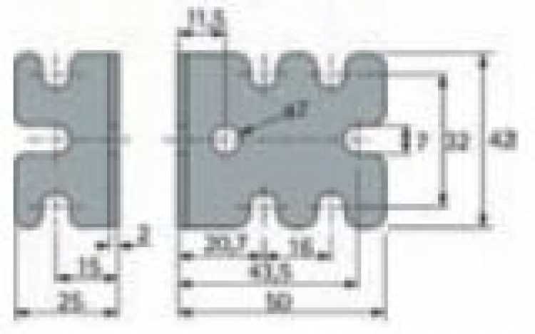 Verbindungswinkel für 32 mm Lochreihe chromatiert, VPE 30