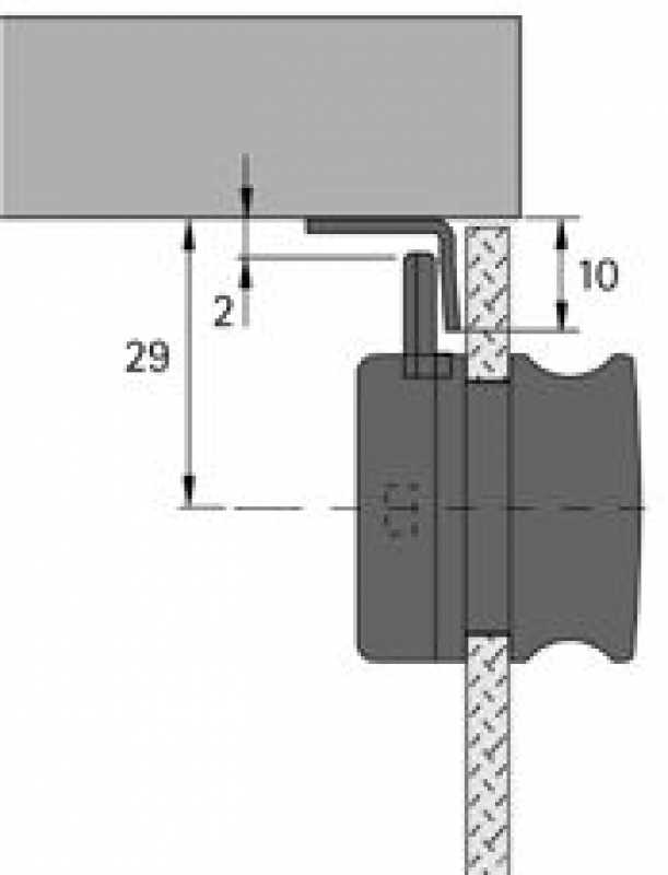 Zylinder-Glastürschloss Typ 321 mit Griff, Aluminium-Optik