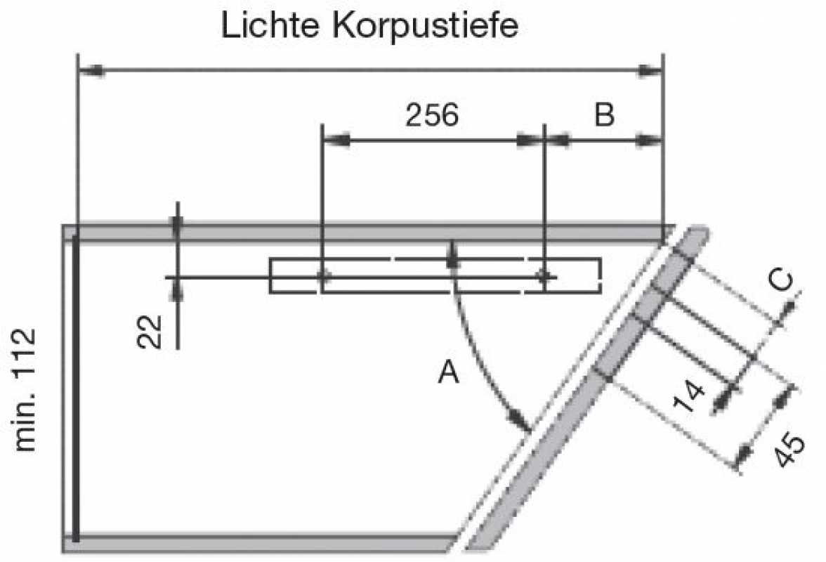 Peka-Fronthalter 45° für SLIM