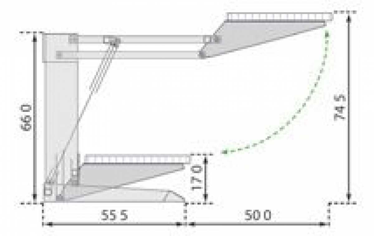 Unilift für Schrankbreite 500 mm