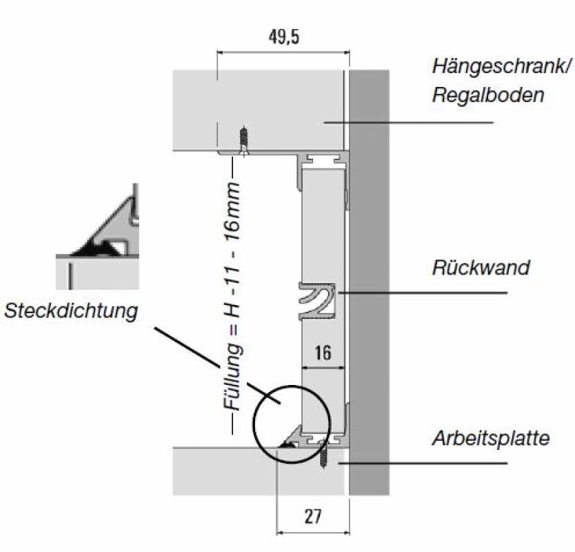 Steckdichtung Nischensystem