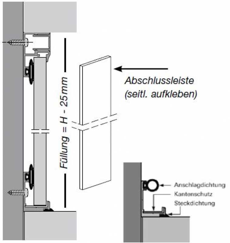 Steckdichtung Nischensystem