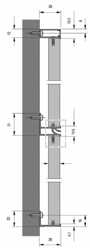 Nutabdeckung, L: 4000 mm