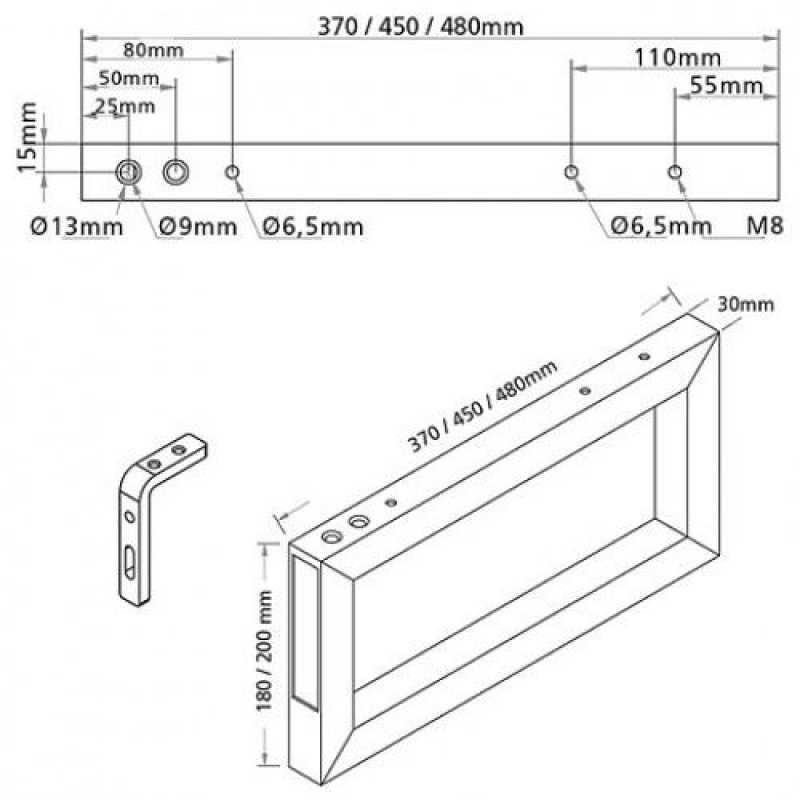 Waschtischkonsole 480 x 200 mm