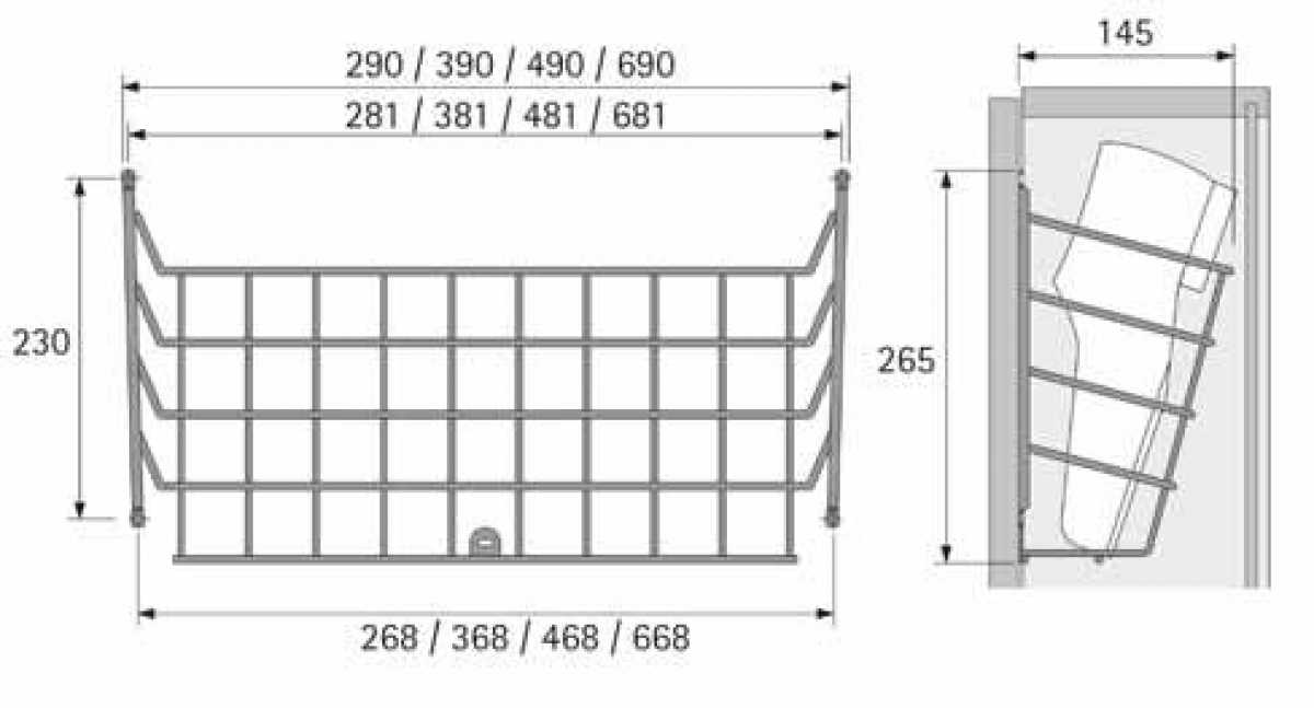 Schuhablage 690 x 145 x 265 mm