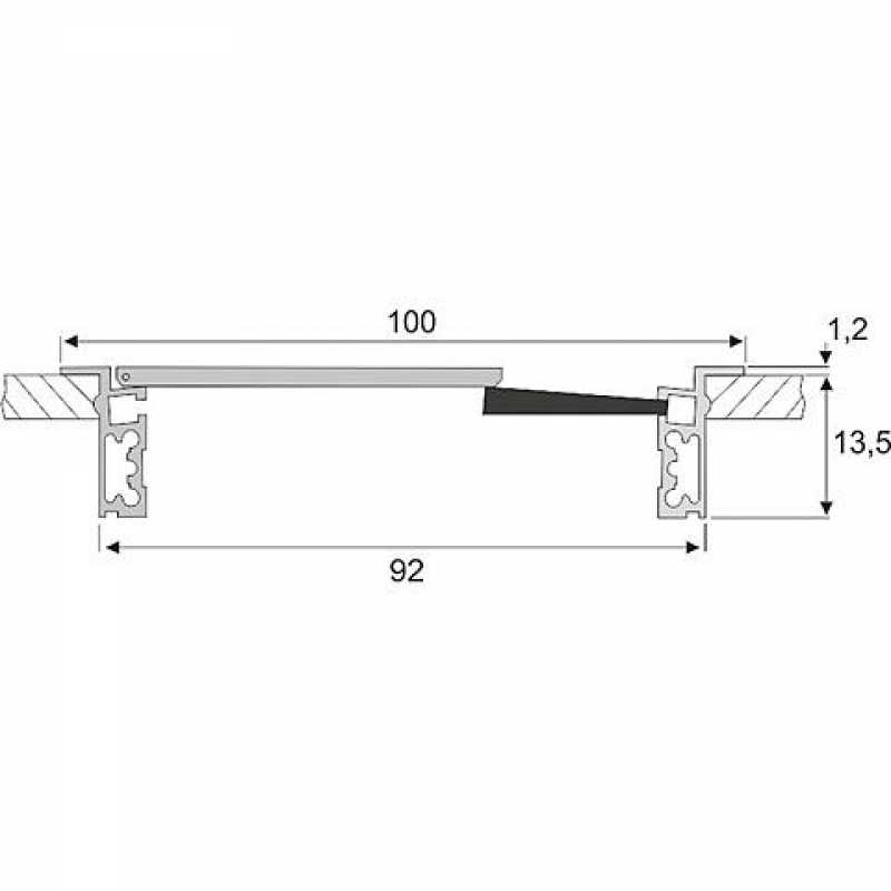 Kabeldurchführung, sanfte Schließfunktion, 240 x 100 mm, H: 13,5 mm