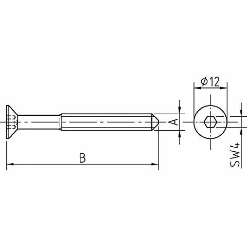 Senkkopfschrauben mit Innensechskant, M6 x 60 mm, VPE 100