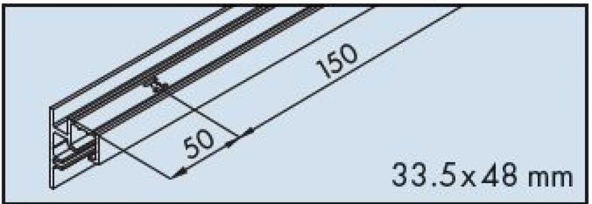 Einfachlaufschiene zum Aufschrauben L: 2500 mm