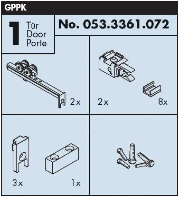 Beschlag-Garnitur EKU Clipo 36 GPPK Inslide für 1 Tür