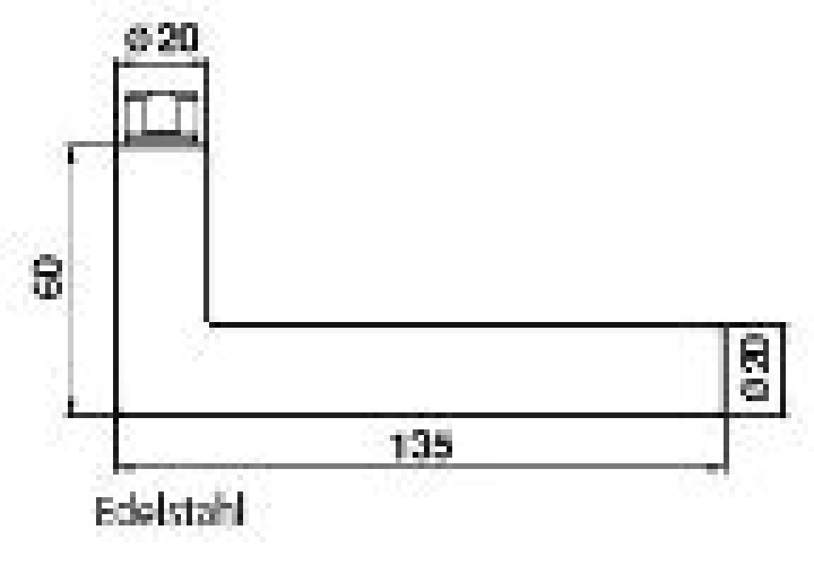 Türdrückerlochteil Modell "PR 8906", Edelstahl