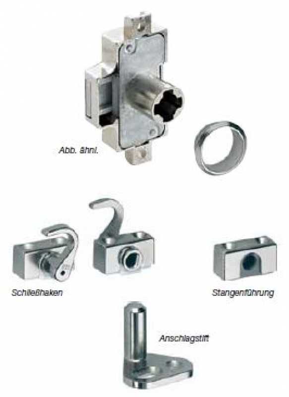 Set Zylinder-Drehstangenschloss, ZL: 20 mm, DM 15 mm, Anschrauben