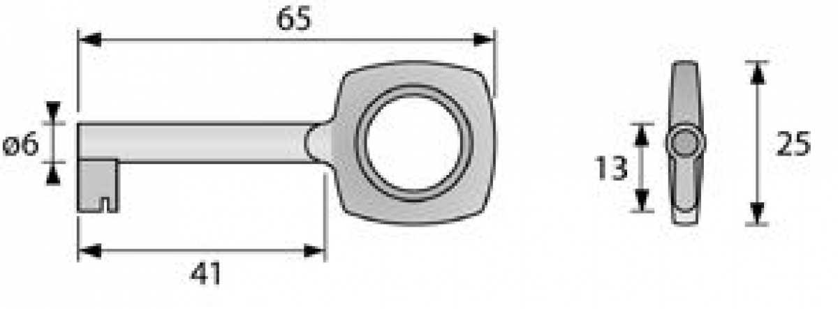 Möbelschlüssel Typ 20, IC-Schließung, vernickelt matt
