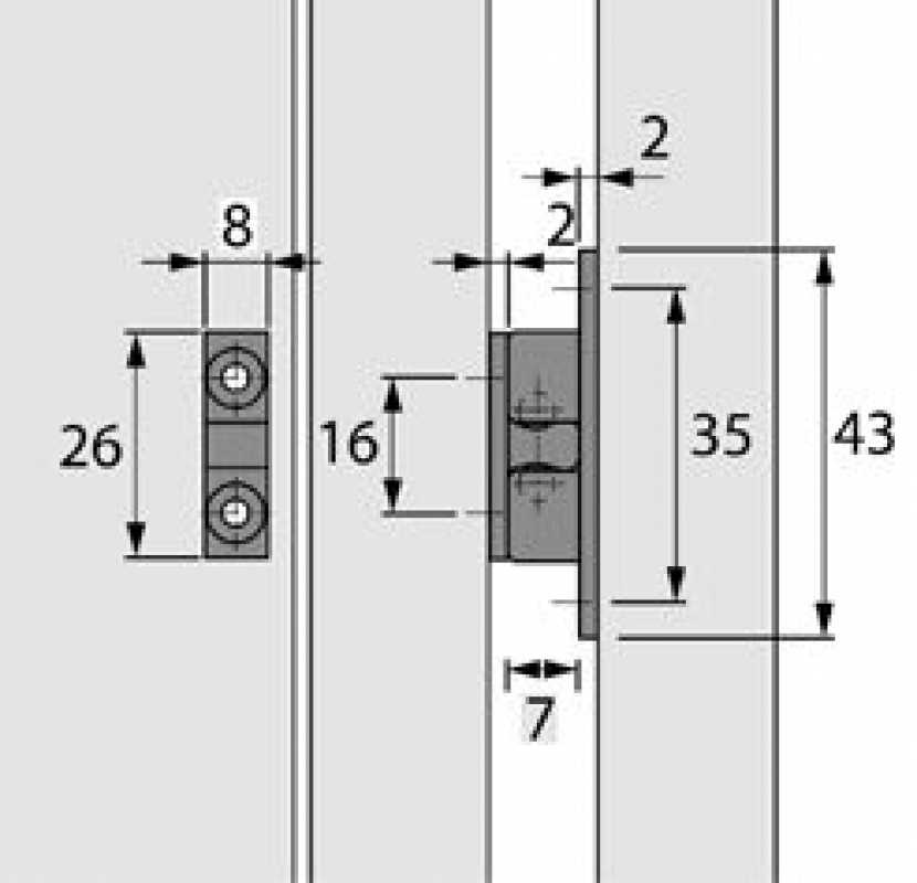 Doppelkugelschnäpper, Mess. vernickelt, L: 43 mm