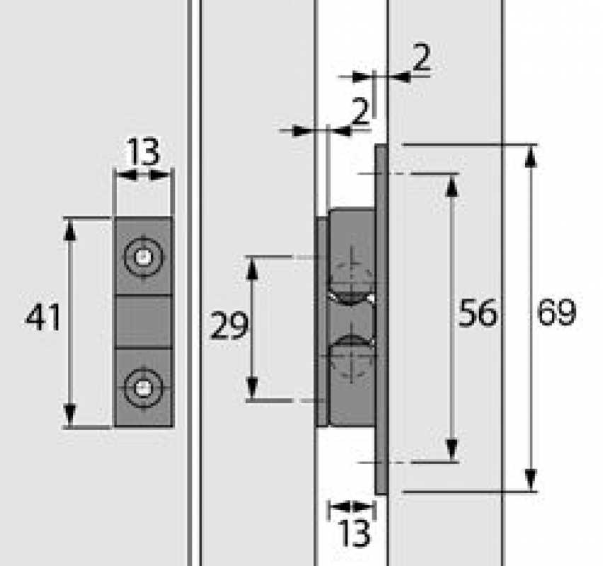 Doppelkugelschnäpper, Mess. vernickelt, L: 69 mm