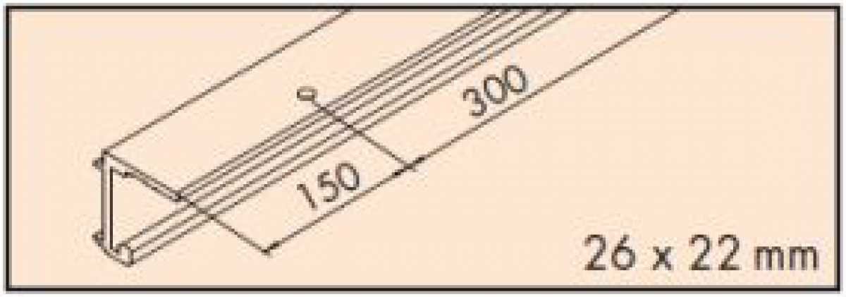 Einfachlaufschiene Alu, gelocht L: 2500 mm