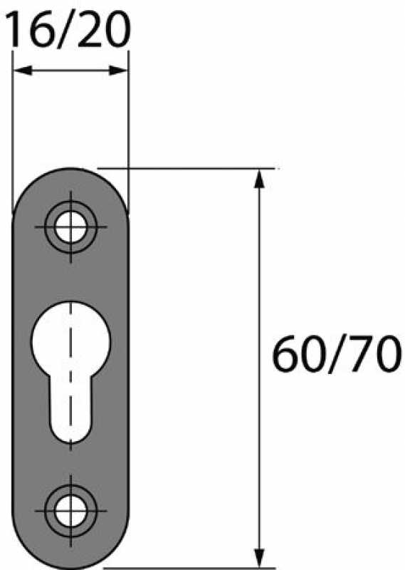 Linsenkopfbeschlag abgerundet 70 mm, VPE 8