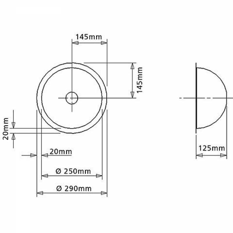 Einbaubecken RIO, 290 x 125 mm