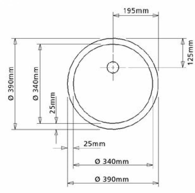 Einbaubecken AMAZON, 390 x 155 mm