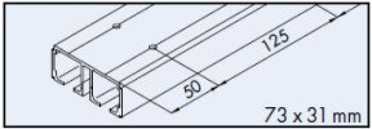 Doppellaufschiene 2500 mm
