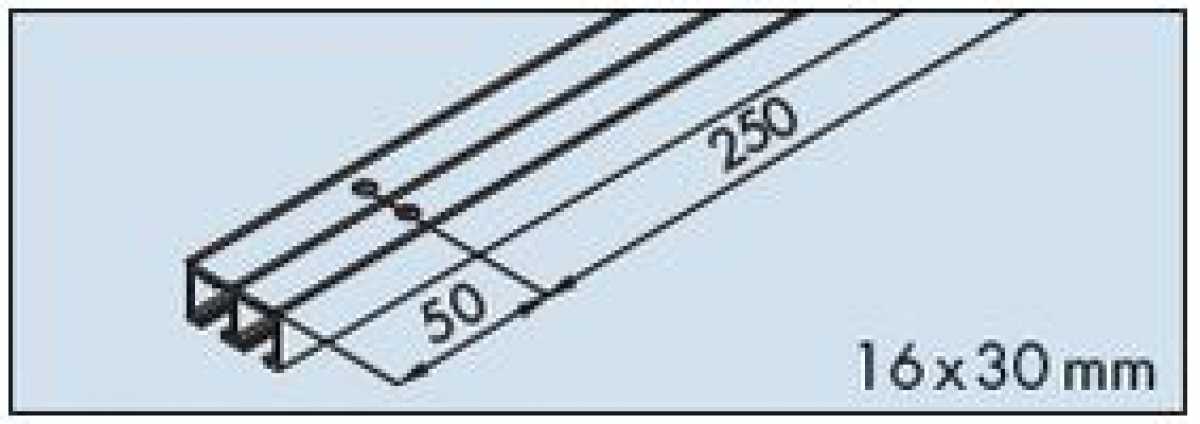 Doppellaufschiene zum Aufschrauben L: 2500 mm