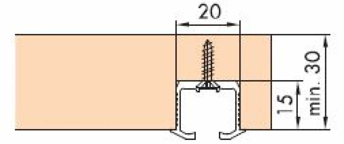 Einfachlaufschiene zum Schrauben L: 6000 mm