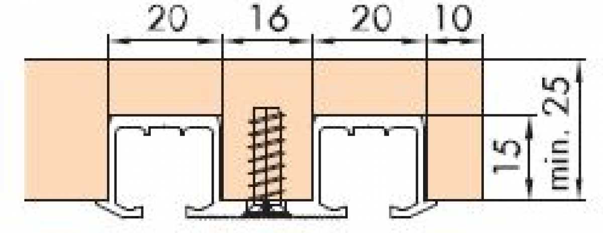 Doppellaufschiene zum Schrauben L: 2500 mm