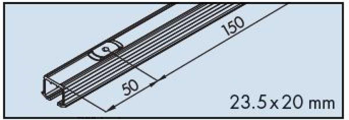 Einfachlaufschiene mit Drehriegel L: 2500 mm