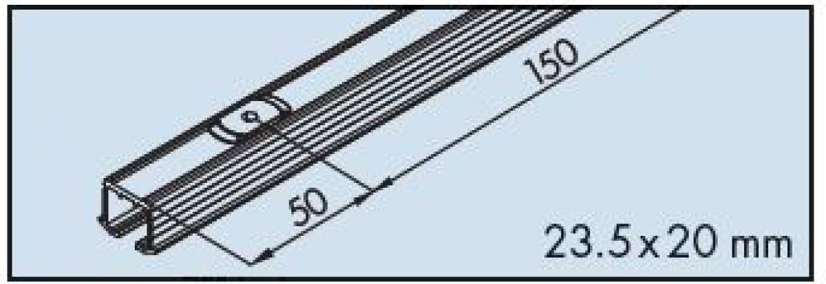 Einfachlaufschiene mit Drehriegel L: 3500 mm