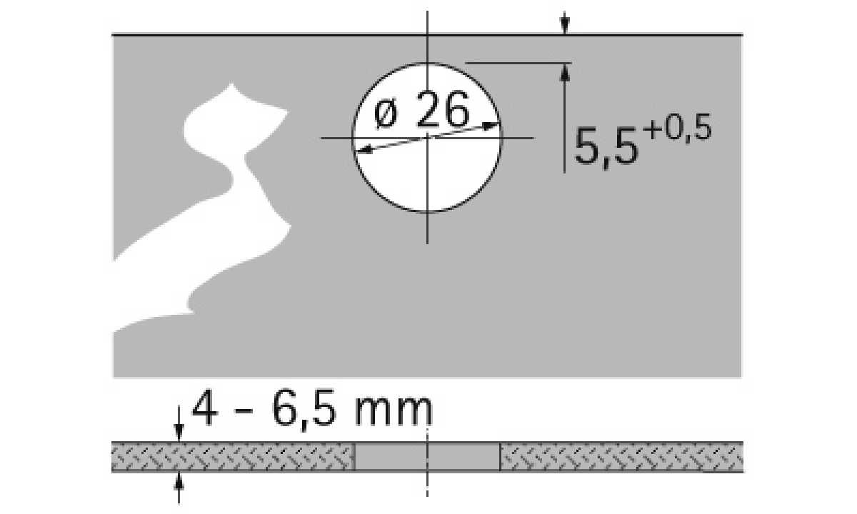 Glastürschanier Intermat 9904, 95°, TU 12/S, voll vorliegend