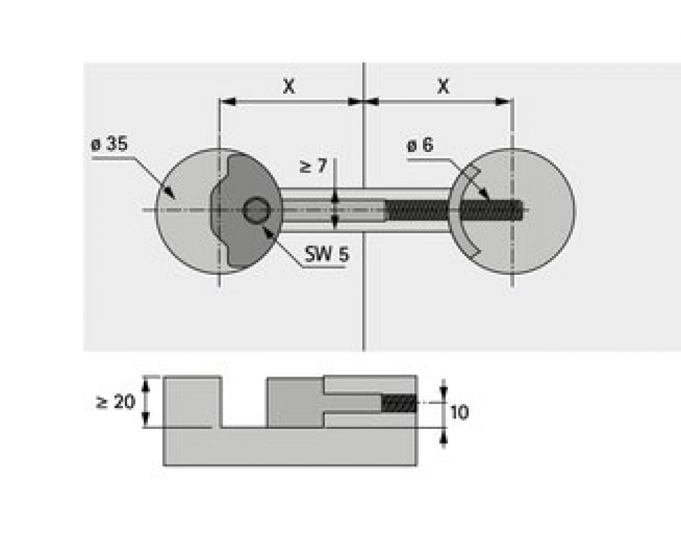 Arbeitsplattenverbinder AVB 4, 33-44 mm, VPE 10