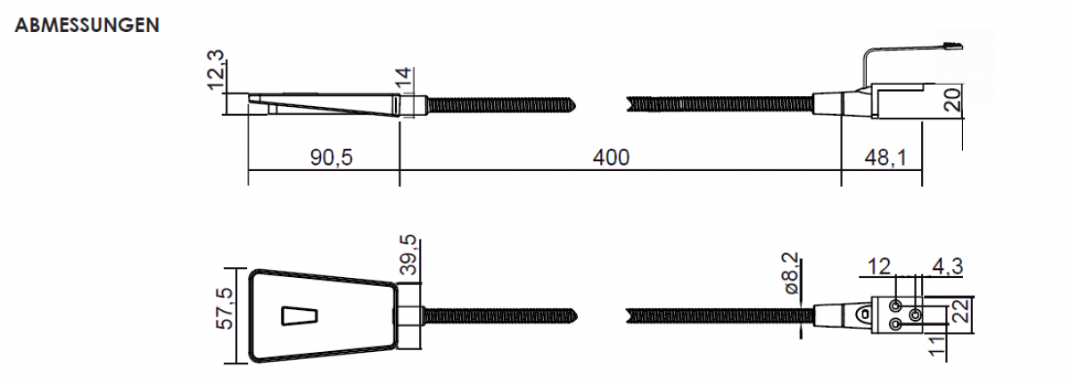 1-er Set Bettleuchte Area Light, schwarz