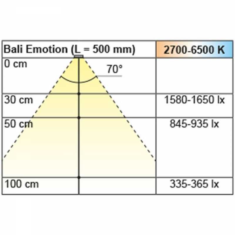 Anbauleuchte Bali Emotion, L: 550 mm