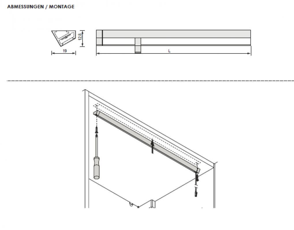 Anbauleuchte Derby II Emotion, L: 670 mm