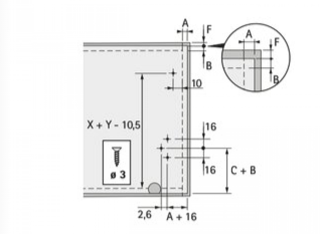 Klappenhalter Klassik D mit Magnet-Zuhaltung, 365 - 404 mm, links