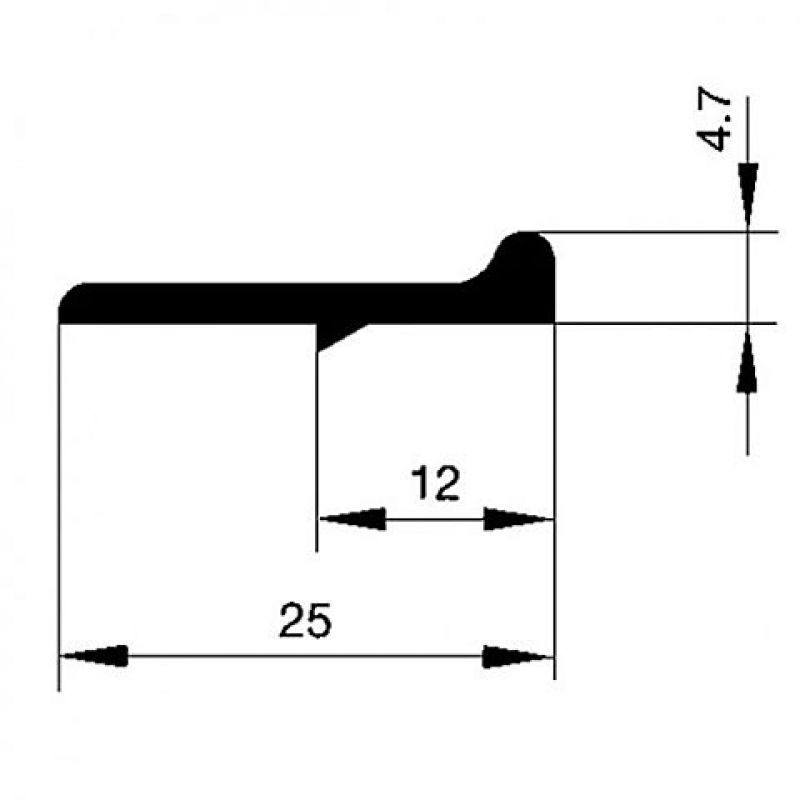 Schlagleiste zum Anschrauben, 2500 mm