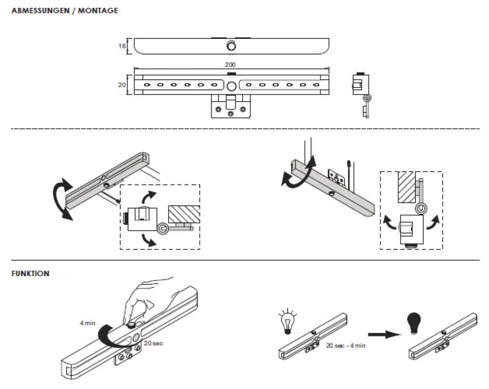 1-er Set Bettseitenleuchte Space Light