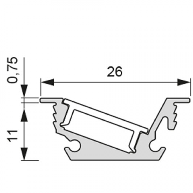 LED Leuchtenprofil Venice Mini, 2500 mm