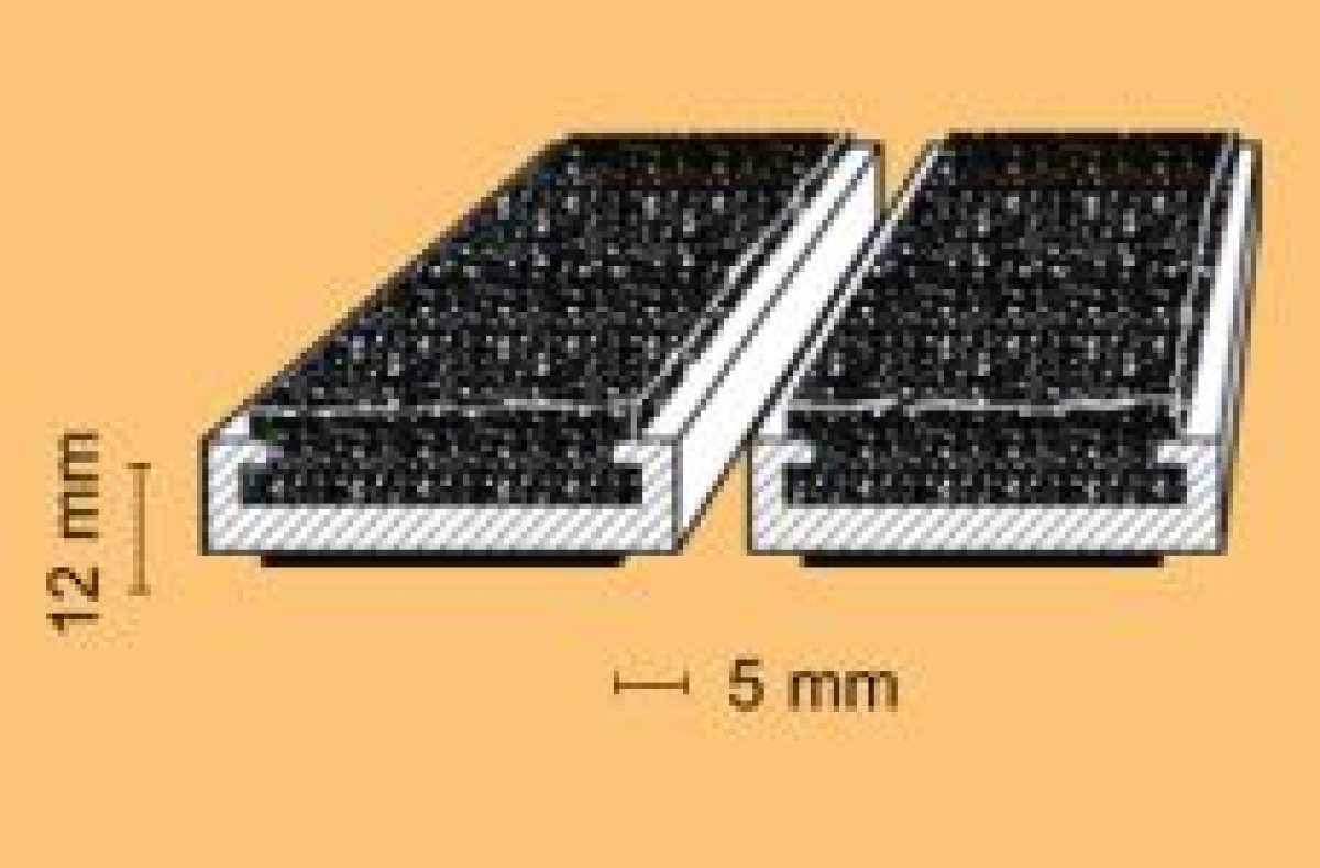 Alu-Textilstreifer Light, 12mm, pressblank, nach Maß, Nadelfilz