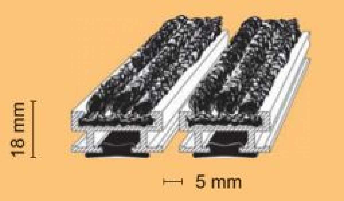 Alu-Textilstreifer Profi, 18mm, pressblank, nach Maß, Rips