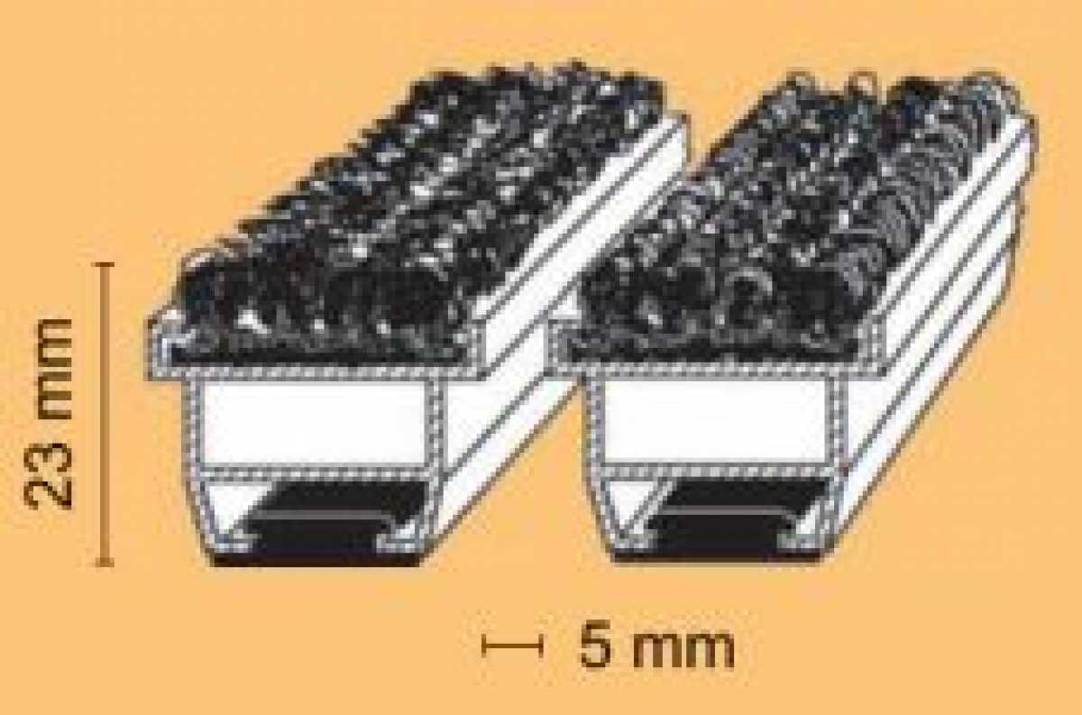 Alu-Textilstreifer Profi, 23mm, pressblank, nach Maß, Rips