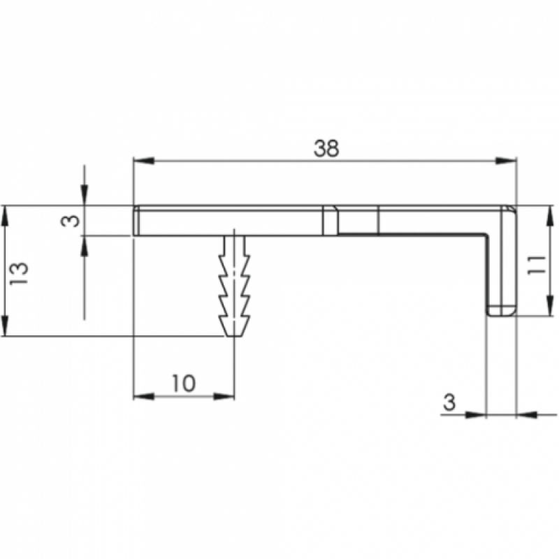 MB-Griffleiste TRIM, Aluminium chrom, L= 795mm, B=38 mm, H=13 mm