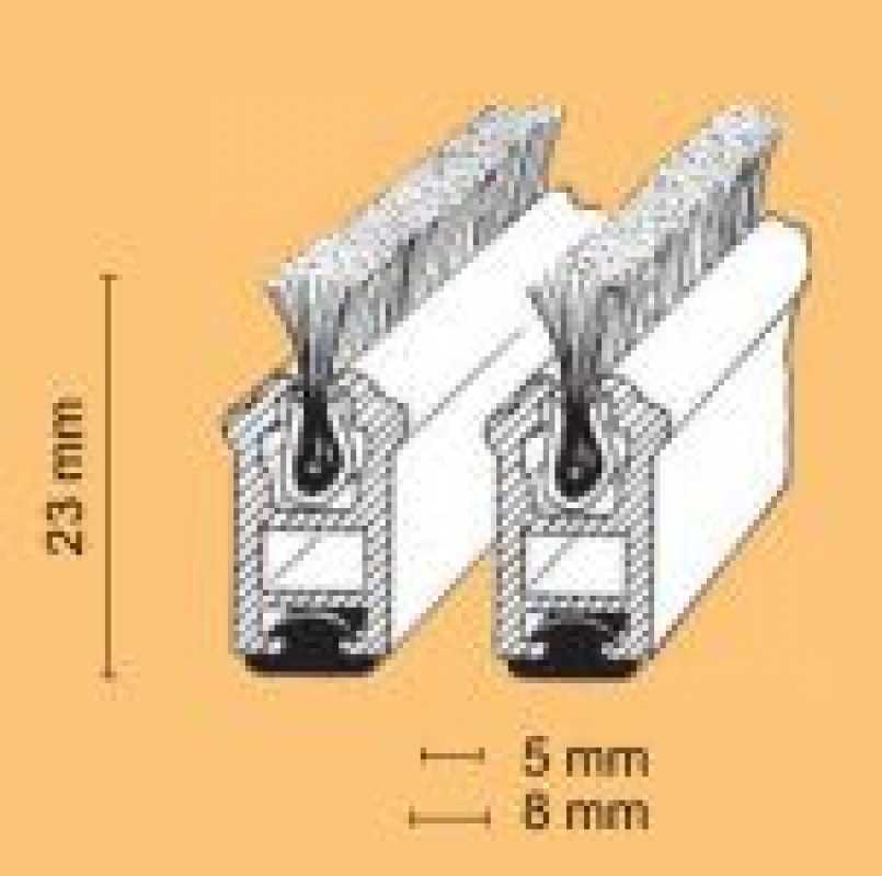 Streifenbürstenmatte Profi, 23mm, pressblank, nach Maß, (8mm)
