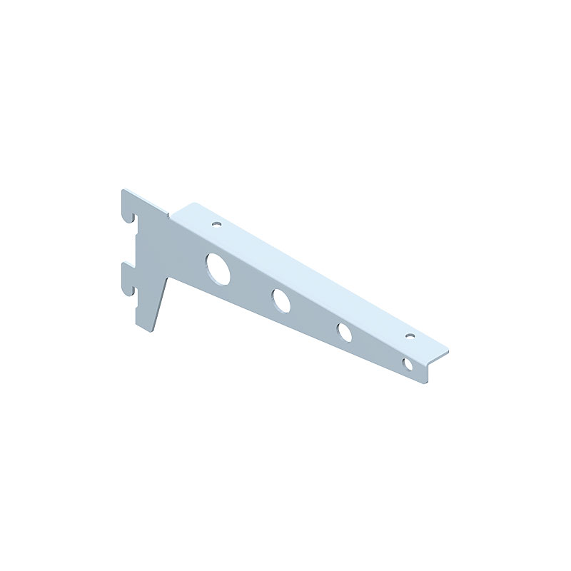 Winkelträger, Tiefe: 330 mm, mit Designlochung, RAL 9006 weißaluminium, VPE Paar