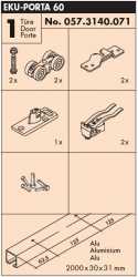 Garnitur EKU Porta 60 H mit Laufschiene