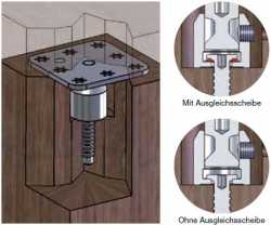 FIXISSIMO VE-60K, Holz/Stein, für vollmassive Tischfüße