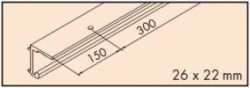 Einfachlaufschiene Alu, gelocht L: 2500 mm