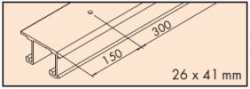 Doppellaufschiene Alu, gelocht L: 2500 mm