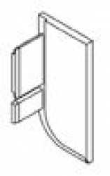 Endkappe zu Griffmulde L-Form silberfarbig, links